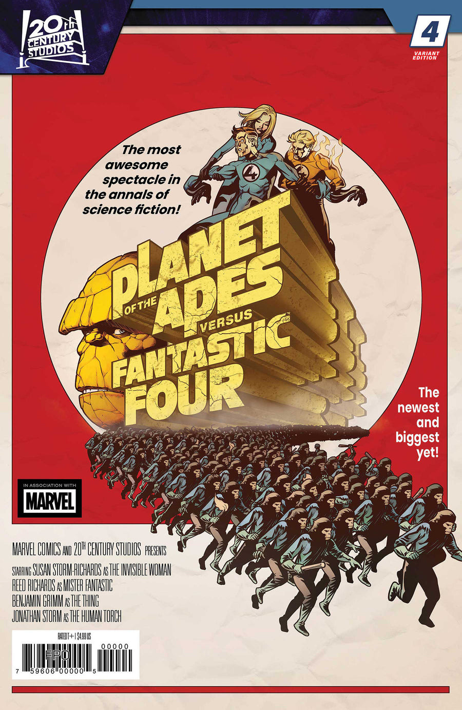 Planet of the Apes Vs. Fantastic Four #4 Pere Perez Movie Homage Variant