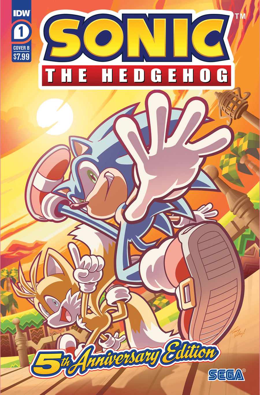Sonic the Hedgehog: #1 5th Anniversary Edition Variant B (Yardley)