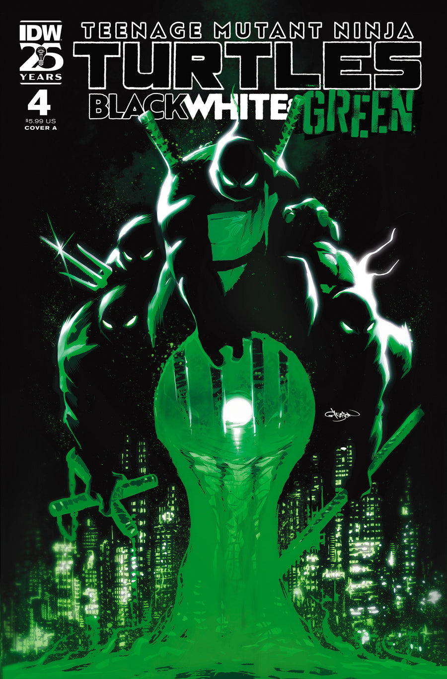 Teenage Mutant Ninja Turtles: Black, White, and Green #4 Cover A (Gleason)