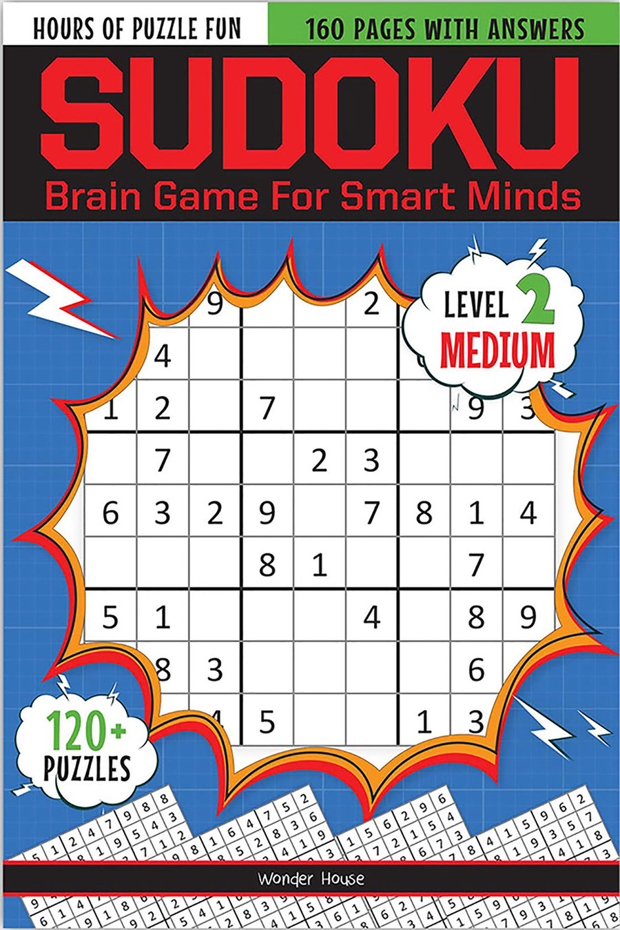 Sudoku - Brain Games For Smart Minds Level 2 Medium : Brain Booster Puzzles for Kids, 120+ Fun Games