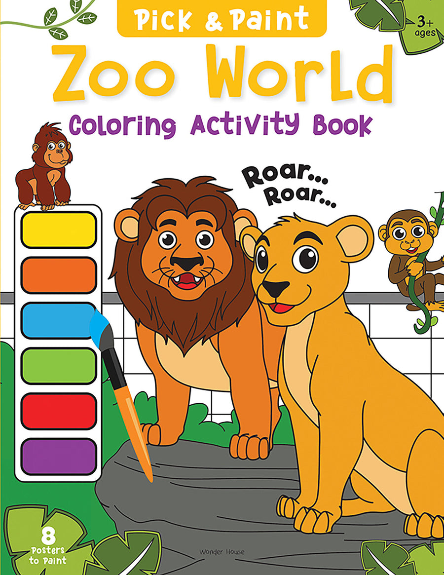 Pick and Paint Coloring Activity Book For Kids: Zoo World