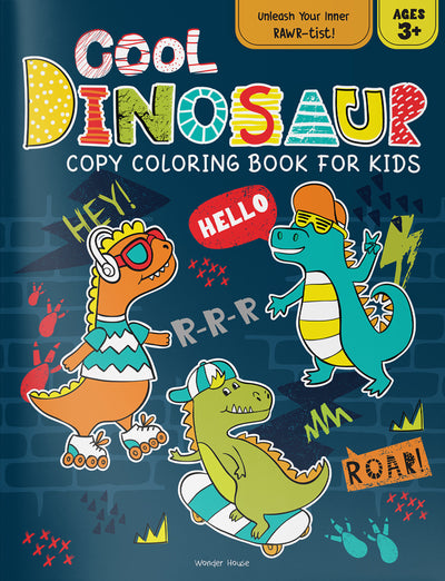 Cool Dinosaur Copy Coloring Book For Kids