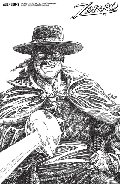 Zorro #2 Variant D (Dearmas B&W)