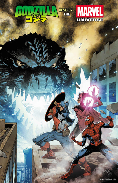 Godzilla Destroys the Marvel Universe #1 Leinil Yu Foil Variant
