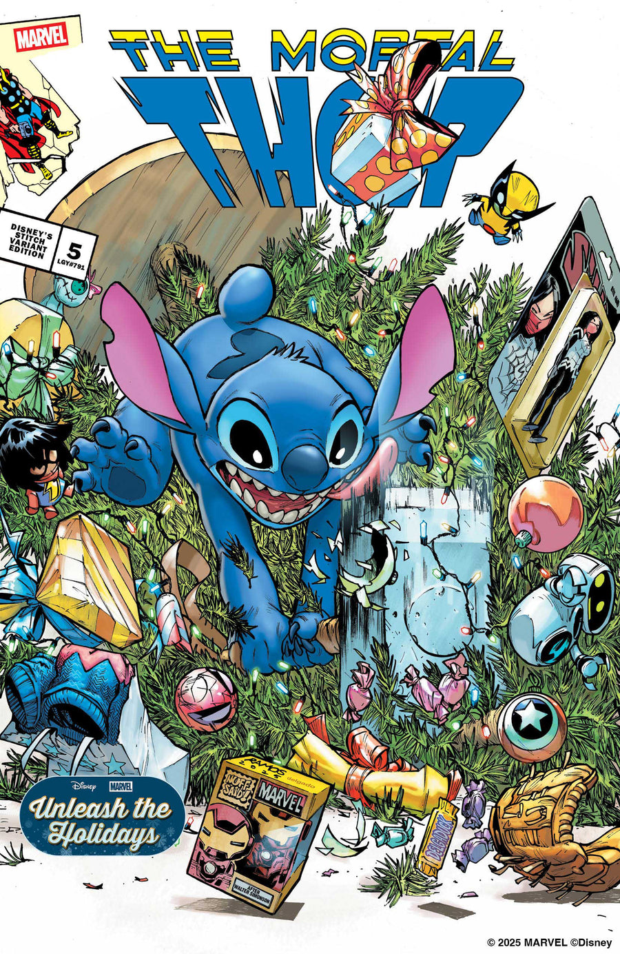 Mortal Thor #5 Humberto Ramos Disney Stitch Unleash the Holidays Variant