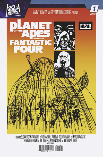 Planet of the Apes Vs. Fantastic Four #1 Phil Noto Movie Homage Variant