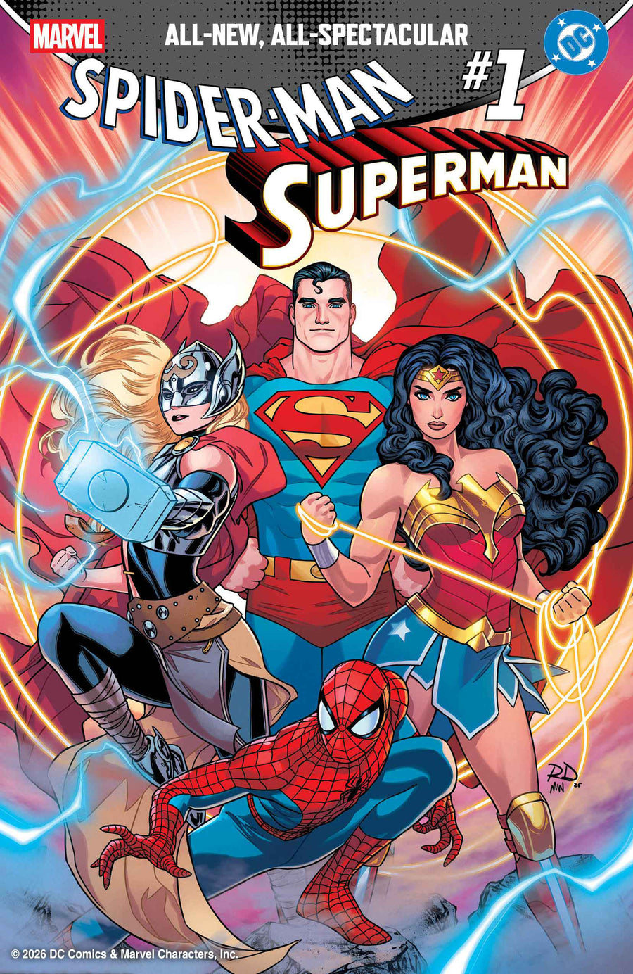 Marvel/dc: Spider-Man/superman #1 Russell Dauterman Variant
