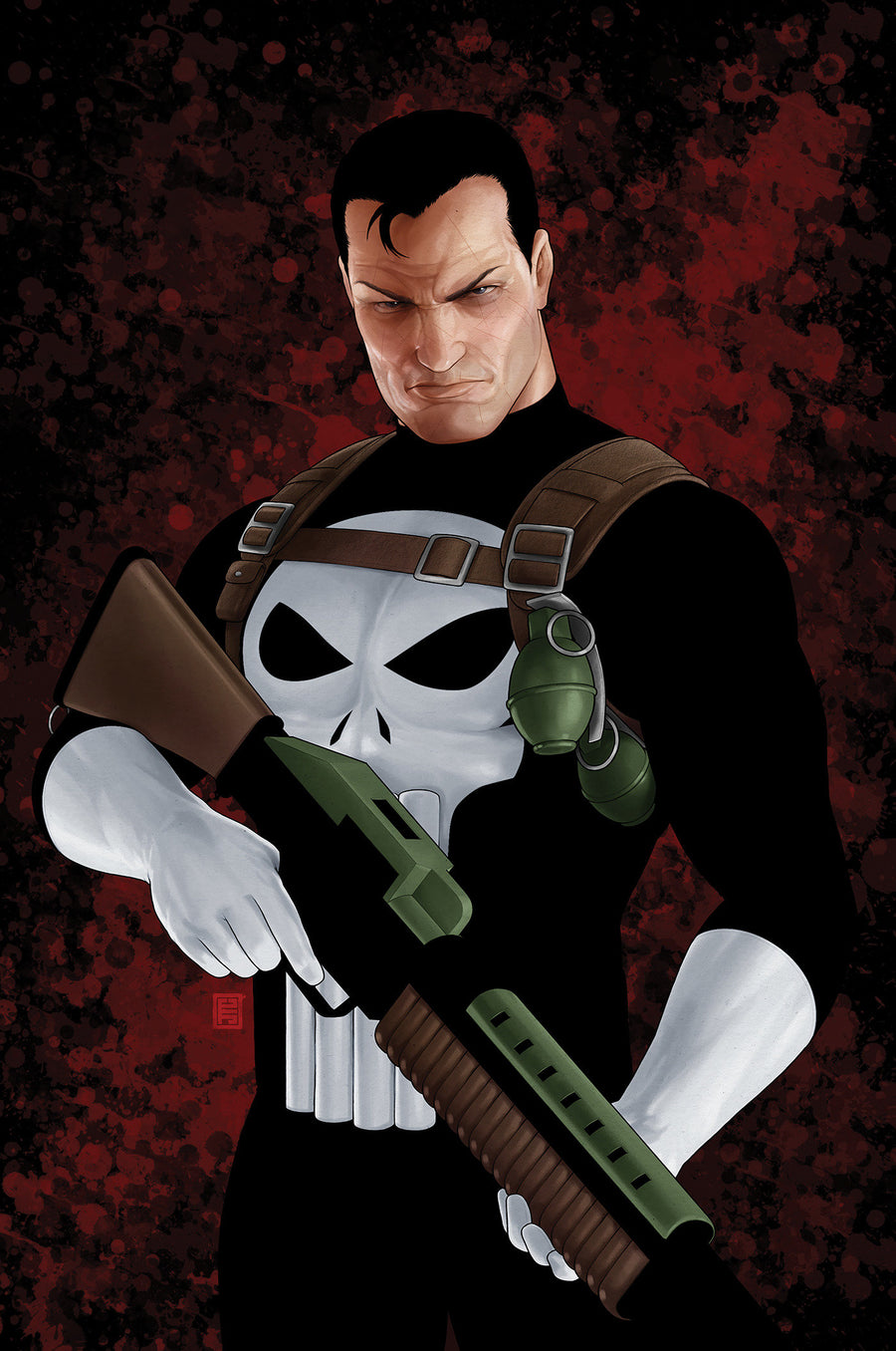 Punisher #1 John Tyler Christopher Negative Space Virgin 2Nd Printing Variant