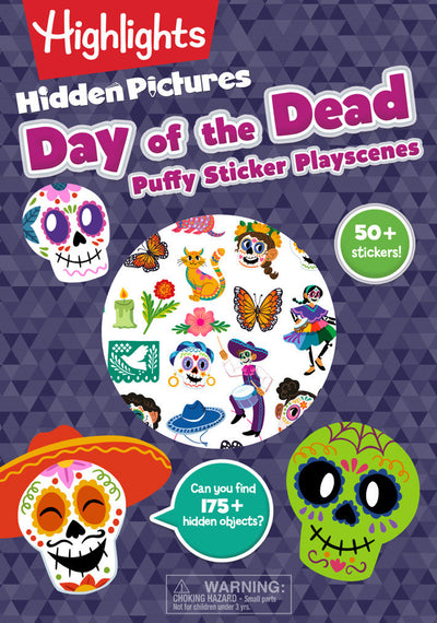 Day of the Dead Hidden Pictures Puffy Sticker Playscenes: Puffy Sticker Activity Book with Over 50 Day of the Dead Stickers and Puzzles, Fun Sticker Puzzle Book for Kids Ages 36