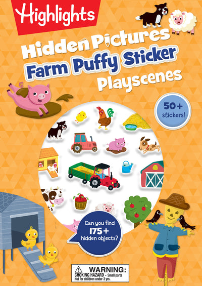 Farm Hidden Pictures Puffy Sticker Playscenes: Puffy Sticker Activity Book with Farm Puzzles, Mazes and Activities, Over 50 Puffy Farm Stickers for Kids