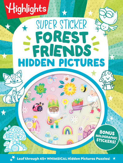 Super Sticker Forest Friends Hidden Pictures: 64-Page Puzzle Book for Kids 6-9 with Classic Hidden Pictures Puzzles, Woodland Animals, Gnomes and Shimmering Holographic Foil Stickers