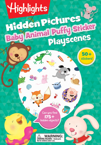 Baby Animal Hidden Pictures Puffy Sticker Playscenes: Seek and Find Puzzle Book with Over 50 Baby Animal Puffy Stickers, Find More Than 175 Hidden Objects in this Puzzle Book for Kids 3-6