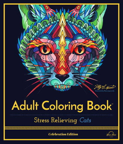Stress Relieving Cats: Adult Coloring Book, Celebration Edition