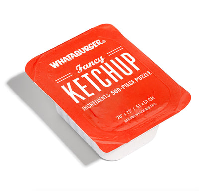 Whataburger Fancy Ketchup Puzzle: 500-Piece Puzzle in a Large Collectible Whataburger Dipping Sauce Container