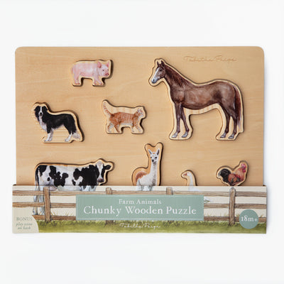 Farm Animals Chunky Wooden Puzzle: A Tabitha Paige Wooden Puzzle for Toddlers 1-3