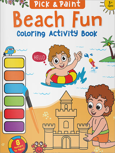 Pick and Paint Coloring Activity Book For Kids: Beach fun