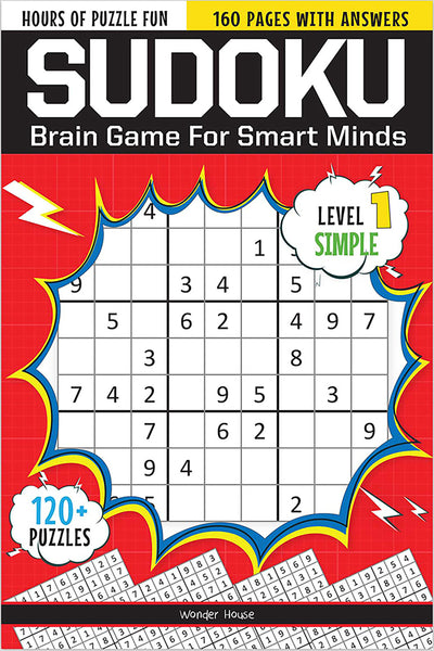 Sudoku - Brain Games For Smart Minds Level 1 Simple : Brain Booster Puzzles for Kids, 120+ Fun Games