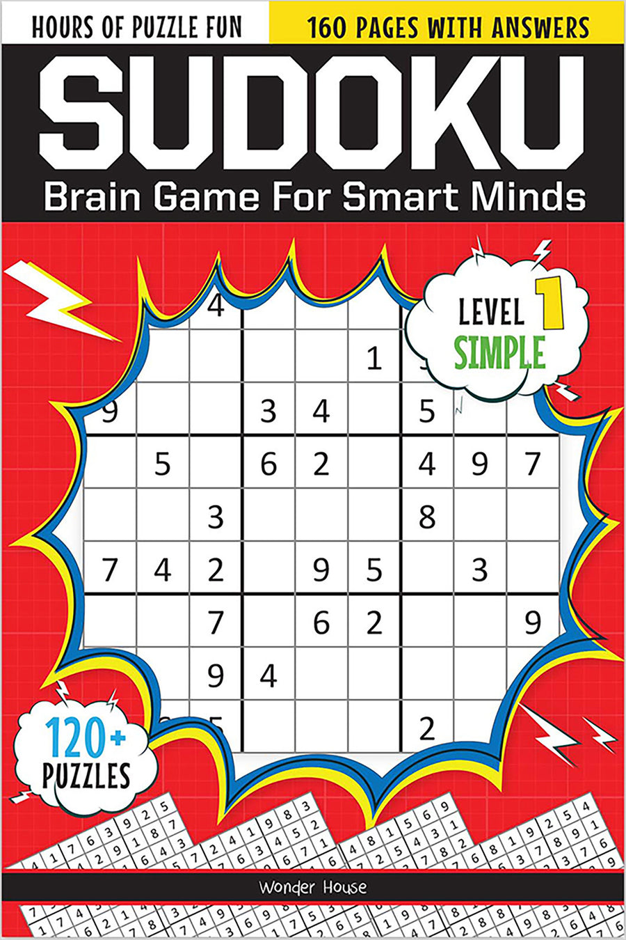 Sudoku - Brain Games For Smart Minds Level 1 Simple : Brain Booster Puzzles for Kids, 120+ Fun Games