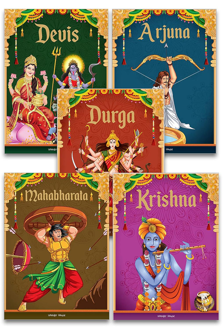 Children's First Mythology Stories - Pack of 5 books (Devi, Durga, Arjuna, Mahabharta, Krishna)