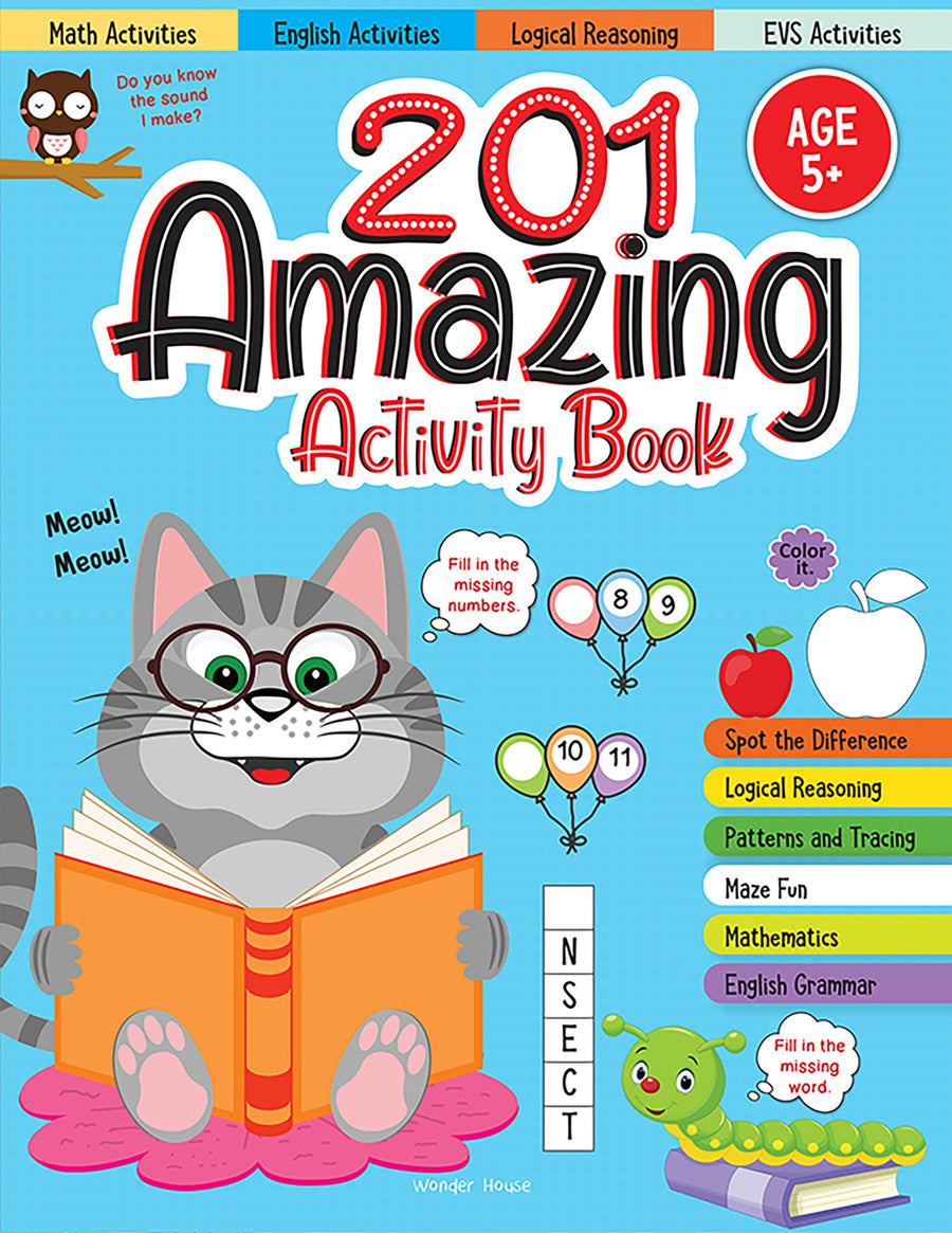 201 Amazing Activity Book - Fun Activities and Puzzles For Children: Spot The Difference, Logical Reasoning, Patterns & Tracing
