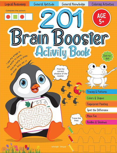 201 Brain Booster Activity Book - Fun Activities and Exercises For Children: Tracing & Pattern, Colors & Shapes, Maze