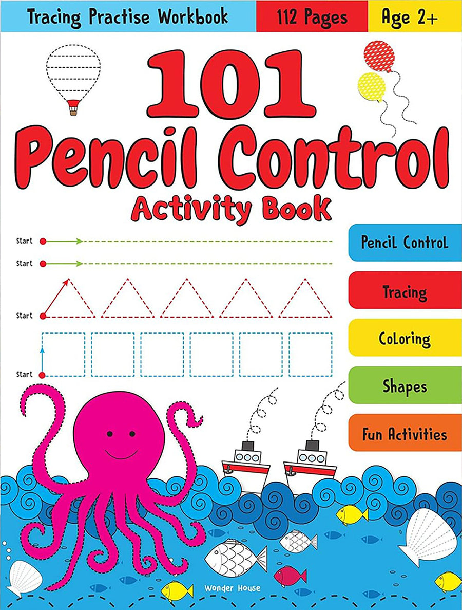 101 Pencil Control Activity Book For Kids: Tracing Practise Book Age 2+
