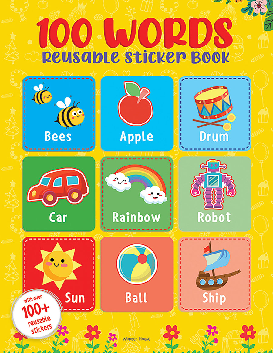 100 Words Reusable Sticker Book For Children