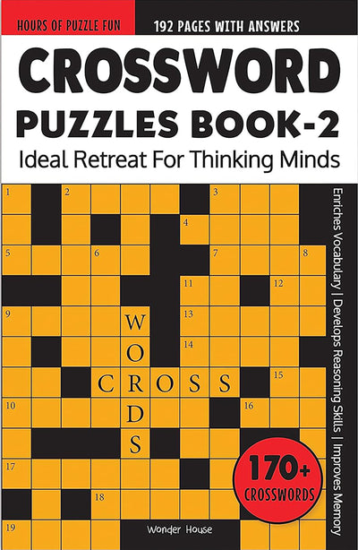Crossword Puzzles Book 2 - 170+ Engaging Crossword Puzzles / 2000+ Words Vocabulary for Building / Puzzles with Answer Sheets /Boosts Cognitive Skills /