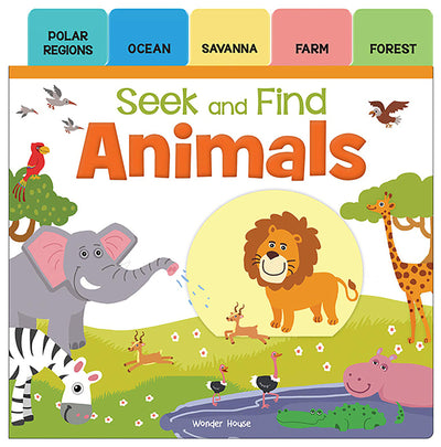 Seek And Find - Animals : Early Learning Board Books With Tabs