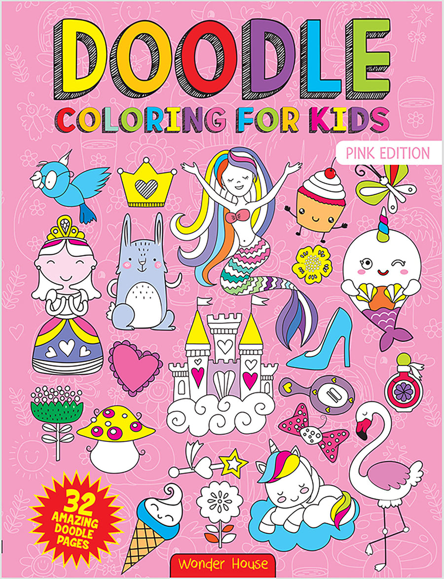Doodle Coloring For Kids - Pink Edition