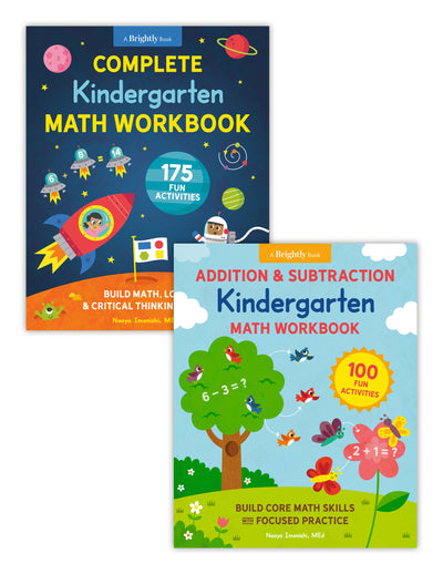 Complete Kindergarten Math Book Set: Two Workbooks with 275 Fun Activities to Build Addition, Subtraction, and Critical Thinking Skills (Perfect for Ages 4-6)